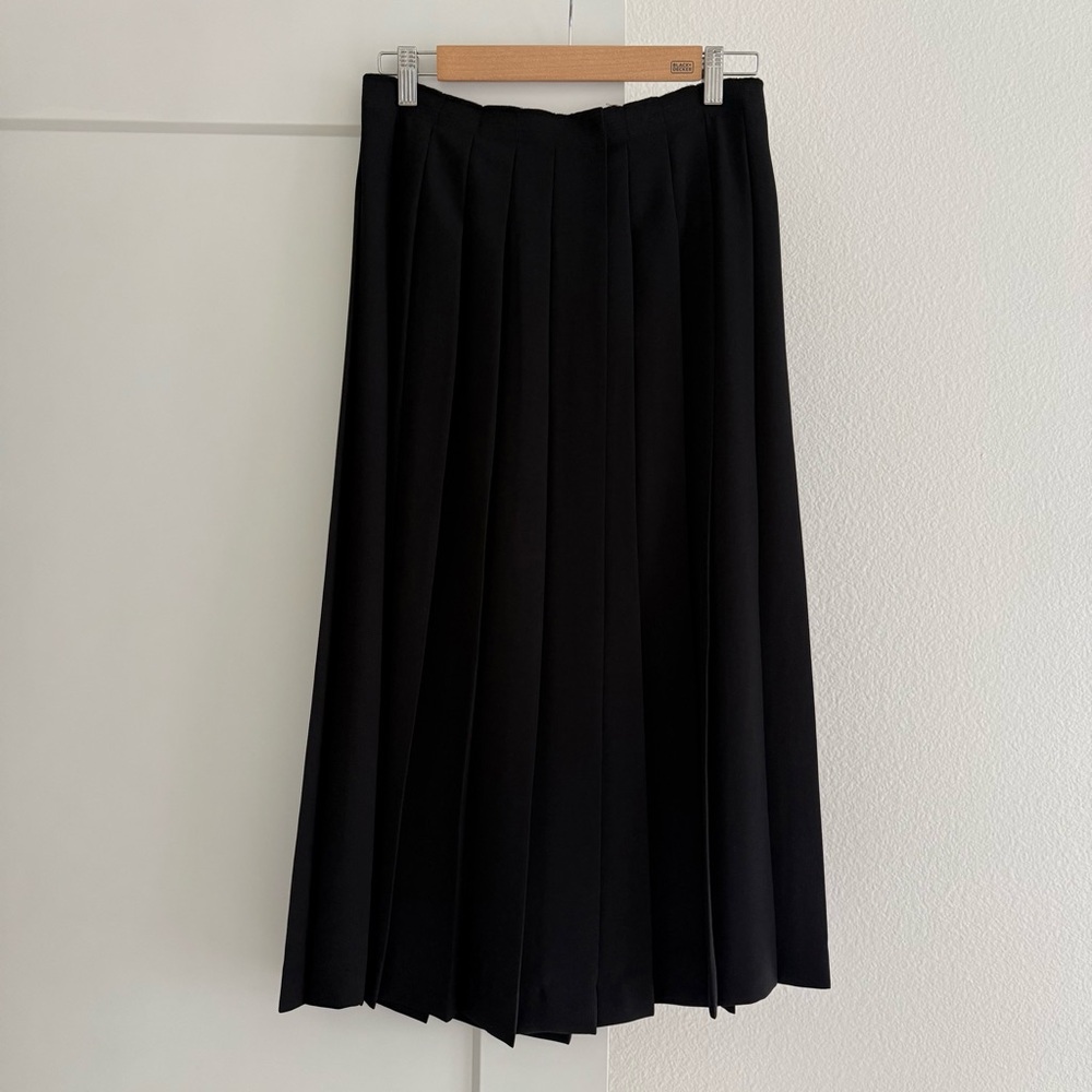 MASSIMO DUTTI Black Pleated Wrap Skirt